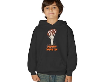 Halloween fotbollshoodie för ungdomar, legendhoodie för fotbollsspelare, mysig fotbollhoodie för fans och spelare, fotbollhoodiepresent