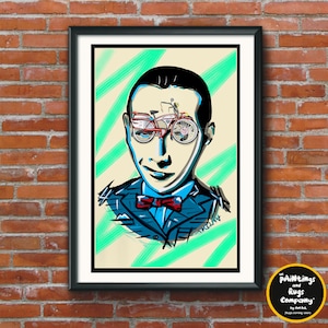 Pee-Wee by AntDel Paul Reubens Pee-Wee&#39;s Playhouse pee wee herman Wall Art Print Poster