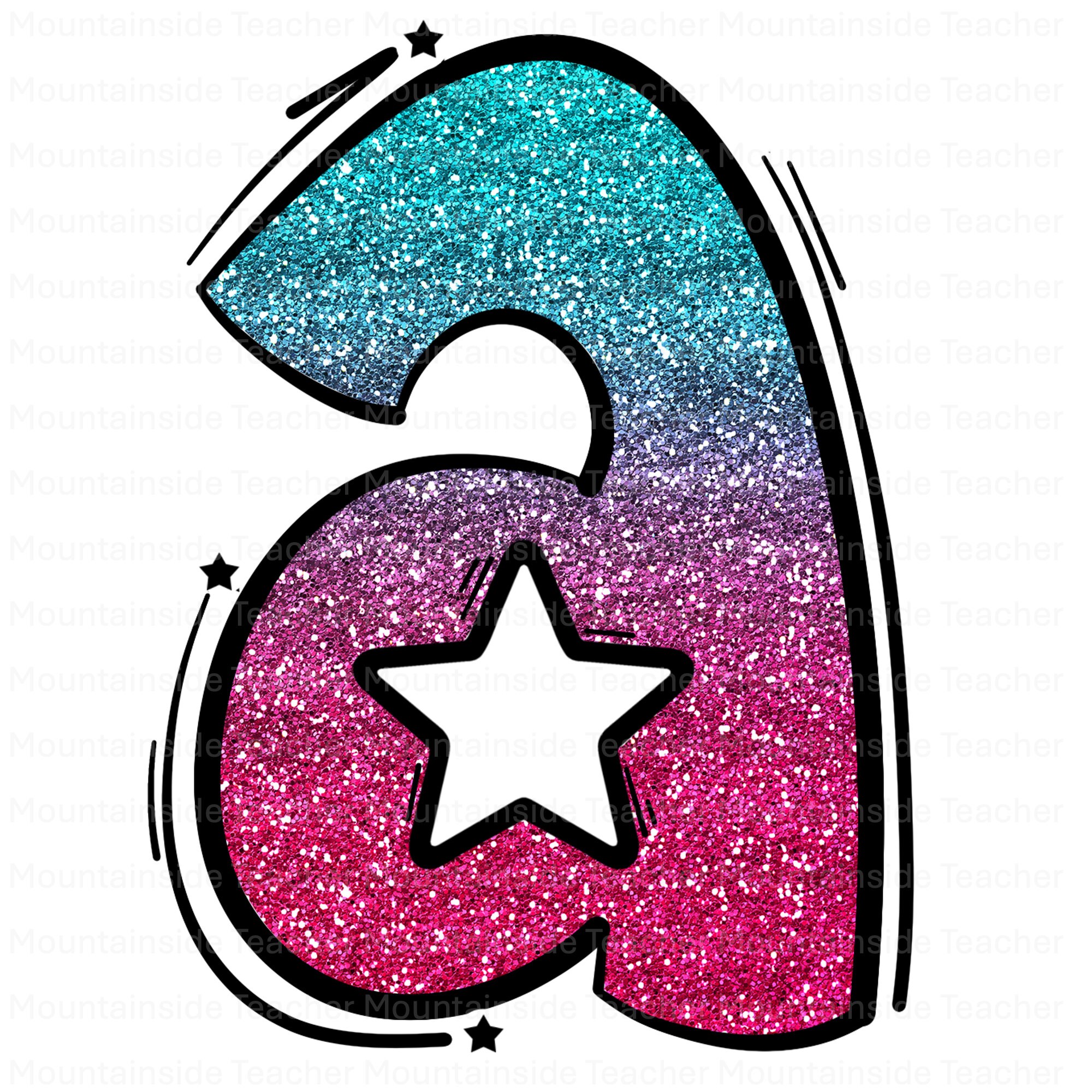 Faded Glitter Letters, Bright Doodle Alphabet, PNG Bundle, Doodle ...