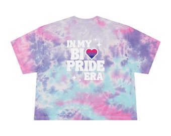 In My Bi Pride Era - Women's Tie-Dye Crop Tee - LGBTQ Pride, Bisexual Pride, Pride Month