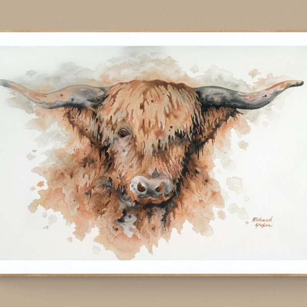 Highland Cow Acrylic Painting