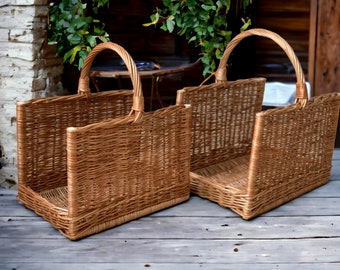 Firewood Basket Large Wicker Fireplace Willow Wood Storage