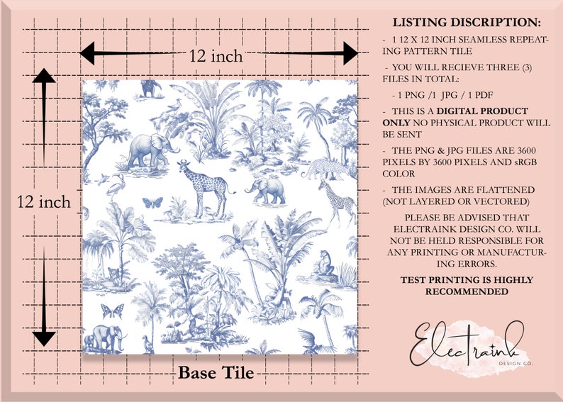 Chinoiserie Toile de Jouy Digital Paper Unlimited Commercial Use, Elegant Seamless Patterns, Scrapbook paper, Chinoiserie Seamless pattern zdjęcie 3