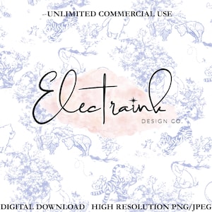 Carta digitale Boho Blue Winnie the Pooh Chinoiserie Toile de Jouy - Baby Shower, uso commerciale, eleganti motivi senza soluzione di continuità, carta per scrapbooking