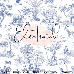 Papel digital Chinoiserie Toile de Jouy - Uso comercial ilimitado, padrões elegantes sem costura, papel para scrapbook, padrão Chinoiserie sem costura |