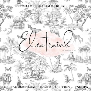 Patrones sin costuras de Toile de Jouy chinoiserie negro, descarga instantánea, patrón asiático, uso comercial ilimitado, patrón francés, scrapbooking