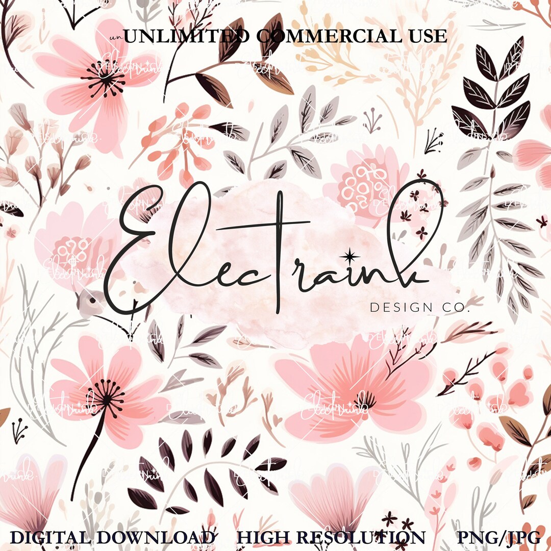 Boho Floral Seamless Pattern ,instant Download, Unlimited Commercial ...