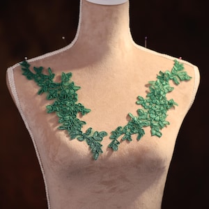 Green Applique Pair for Lyrical Dance, Ballet, Illusion Gowns, Costumes GLT2431Agrn