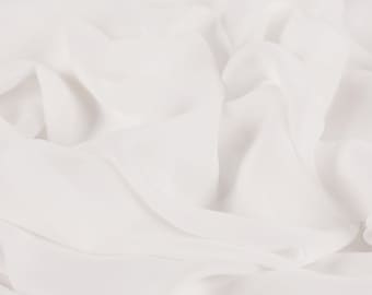 Soft Ivory Chiffon Fabric by the Yard, Matte Polyester Sheer for Bridal Wear & Draping