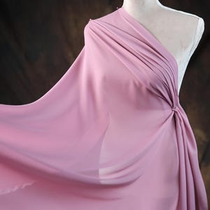 Mauve Polyester Chiffon Fabric: Soft Matte Drape, By The Yard