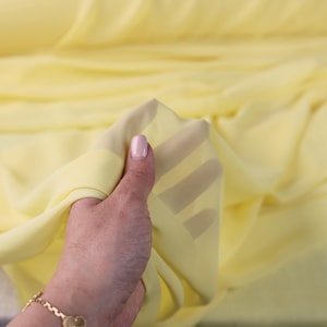 Lemon Lush Chiffon for sewing By the Yard, Soft & Matte Polyester Chiffon Fabric for Bridal Dresses, Decor, Robes 7737