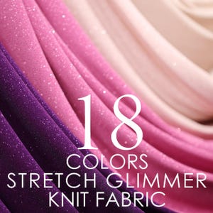 Glitter Spandex Knit Fabric: Shimmer Metallic Stretch Material - 18 Colors