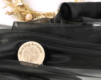 Black Crystal Organza Fabric: Twinkle Sheer Polyester, DIY Decor By The Yard