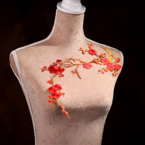 Red Hot Fix Applique for Lyrical Dance, Ballet, Illusion Gowns, Costumes GLT2675Ared