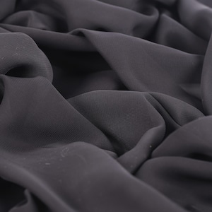 ブラックマットシフォン生地（1ヤード単位）、ドレスに最適な柔らかく流れるようなポリエステルシアー生地