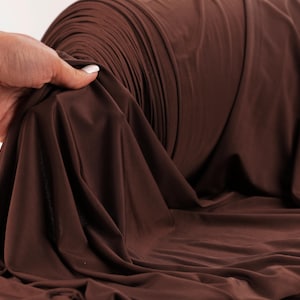 Brown Venechia Knit Fabric: 4-Way Stretch Polyester Spandex Blend