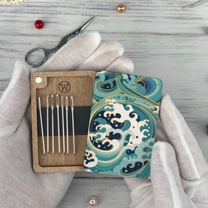 Wooden Magnetic Needle Holder: Sewing Craft Organizer
