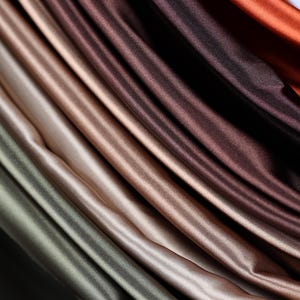 Brown Satin Charmeuse Fabric by the Yard, Silky Charmeuse for Dresses, Blouses and Luxury Apparel