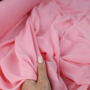 Rose Pink Polyester Chiffon Fabric: Soft Matte Drape, By The Yard