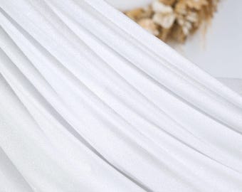 White Glitter Spandex Fabric: 2-Way Stretch Shimmer Knit - By The Yard