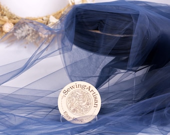 Navy Blue Bridal Tulle: Extra Wide 108" Matte Semi Soft Fabric