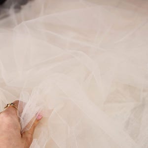 Champagne Bridal Tulle: 108&quot; Extra Wide, Soft Matte Polyester