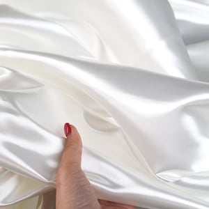 Off White Braut Satin Stoff: Polyester, 58/60 "breit, Massenware