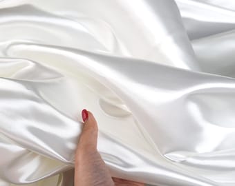 Off White Bridal Satin Fabric: Polyester, 58/60" Wide, By The Yard