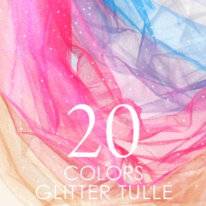 Glitter Tulle Fabric: 20 Colors Sparkle Mesh, Semi-Soft - by the Yard