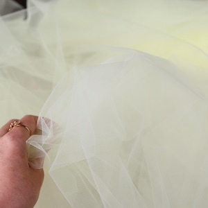 Yellow Bridal Tulle Fabric: 108&quot; Extra Wide, Matte Semi Soft