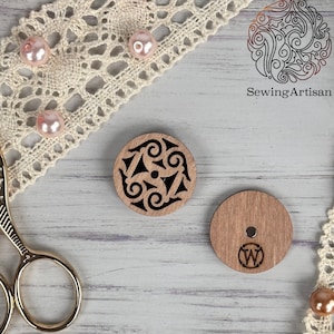Wooden Magnetic Needle Minder: Double-Sided Needle Keeper