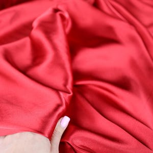 Red Charmeuse Satin Fabric by Yard | Fabric for Bridal Dresses, Evening Gowns, Costumes, Wedding Arches, Table Styling and Draping RD-392