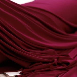 Burgundy 4-Way Stretch Knit Fabric: Drapey Polyester Spandex Blend