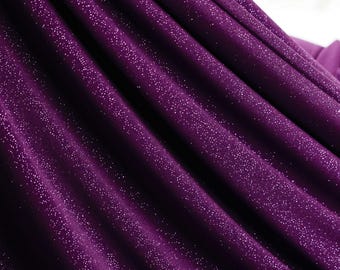 Lila Glitzer-Spandex-Gewebe: 4-Wege-Stretch-Schimmerstrick