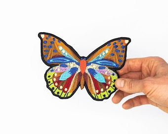 Colorful Butterfly Embroidered Iron On Patch for Jacket Bag DIY Applique