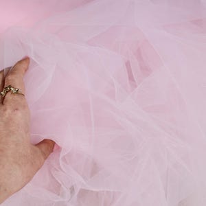 Pink Bridal Tulle Fabric: 108&quot; Extra Wide, Soft Matte - Wedding Veils, Dresses