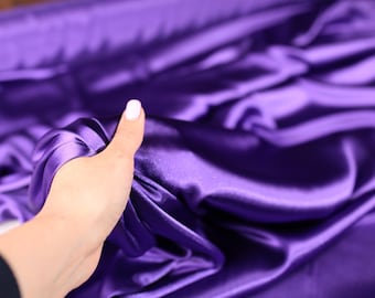 Purple Charmeuse Satin Fabric: Bridal Gowns, Costumes, Draping - By The Yard