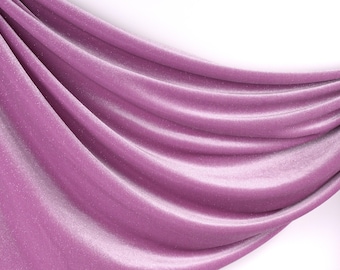 Dusty Pink Glitter Velvet Fabric: 4-Way Stretch Velvet by the Yard