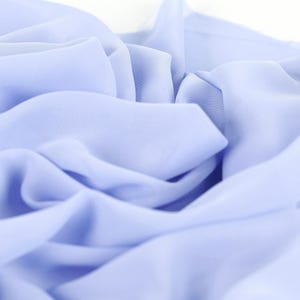 Perry Blue Matte Chiffon Fabric by the Yard, Sheer Polyester for Dresses & Draping