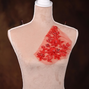 Red Applique for Lyrical Dance, Ballet, Illusion Gowns, Costumes AJC0702r