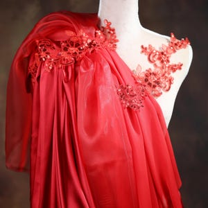 Red Sequined Applique Pair for Lyrical Dance, Ballet, Illusion Gowns, Costumes GLT20407red