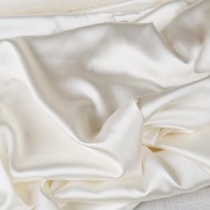 Ivory Charmeuse Satin Fabric: Bridal Gown, Prom Dress, Costume Fabric - 58/60" Wide