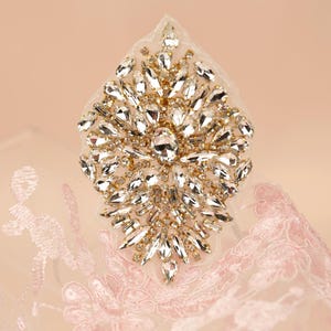 Aplique de diamantes de imitación dorados: parche de cristal para disfraz DIY