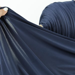 Navy Blue Venezia Fabric: 4-Way Stretch Matte Jersey Knit