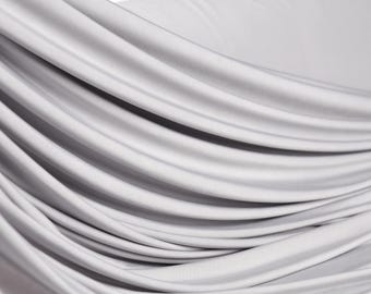 Silver Stretch Knit Fabric: 4-Way Matte Polyester Spandex Dancewear - By The Yard