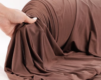 Bruine Venecia gebreide stof: 4-way stretch polyester-spandexmix