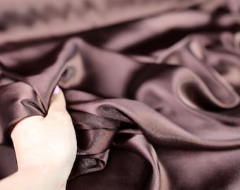 Brown Charmeuse Satin Fabric by Yard: Bridal, Prom & Event Decor