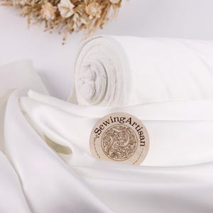 Off White Mikado Satin Fabric by the Yard, Bridal Dress Fabric for Wedding Gowns