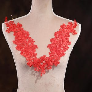 Red Applique Pair for Lyrical Dance, Ballet, Illusion Gowns, Costumes GLT2640Ared
