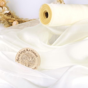 Off White Crystal Organza Stoff: Twinkle Sheer Polyester, lose Ware